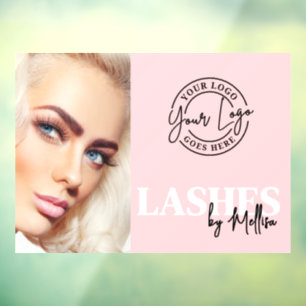 Roze Foto Logo Wimpers Raamsticker