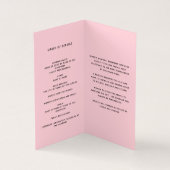 Roze foto meisje begrafenisprogramma kaart (Binnen)