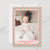 Roze Foto Meisje Kerstfeest Bedankkaart (Achterkant)