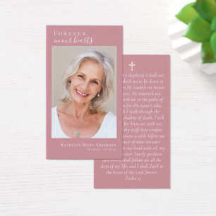 Roze foto Memorial Prayer Kaart