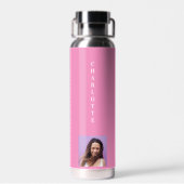 Roze foto naam wit waterfles (Achterkant)