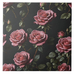 Roze foto realistisch roos tegeltje