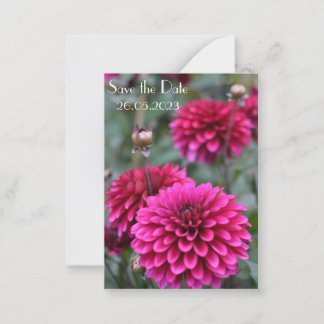 Roze foto van de Floral van Dahlia sparen de Datum Notitiekaartje