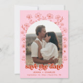 roze foto van groovy retro - film behalve de datum kaart (Voorkant)