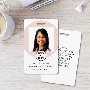 Roze fotologo Personeels-ID Badge