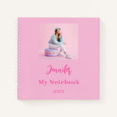 Roze fotonaam script notitieboek (Voorkant)