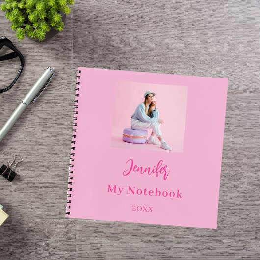 Roze fotonaam script notitieboek