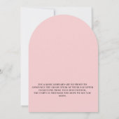 Roze fotoscript afstudeeraankondiging kaart (Achterkant)