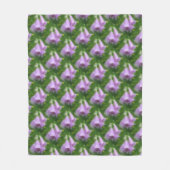 Roze Foxglove Flowers Natuur Patroon Fleece Deken (Voorkant)