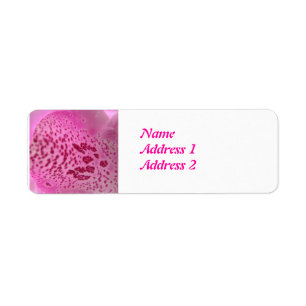 Roze Foxglove Petal Custom Adresetiketten Etiket
