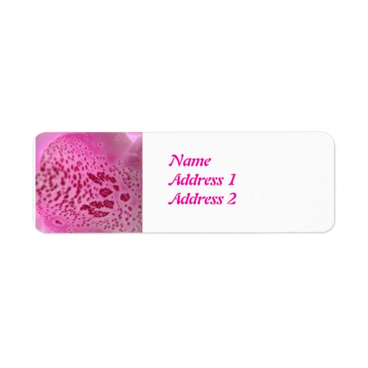 Roze Foxglove Petal Custom Adresetiketten Etiket (Voorkant)