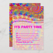 Roze fractal Art Patroon Kaart (Voorkant / Achterkant)