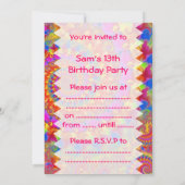 Roze fractal Birthday Kaart (Achterkant)