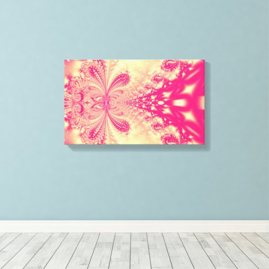 Roze fractal Canvas Art (Insitu (Houten vloer))