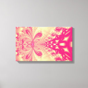 Roze fractal Canvas Art Afdruk
