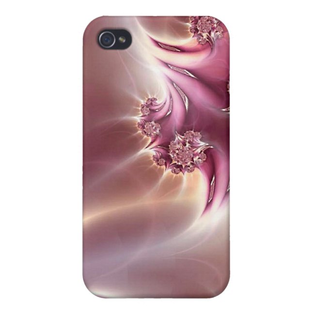 Roze fractal Jewelry Speck iPhone 4 Case (Achterkant)