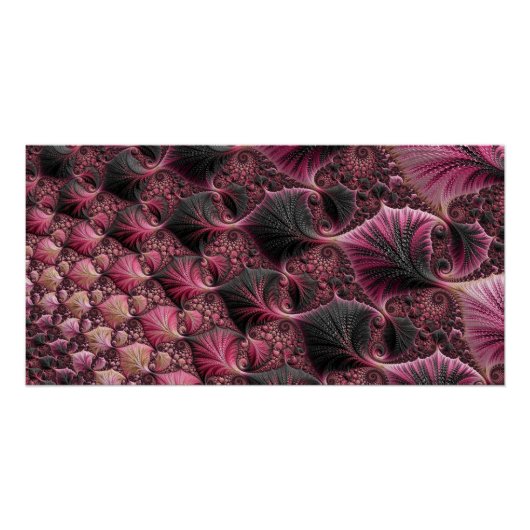 Roze fractal perfect poster (Voorkant)