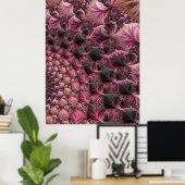 Roze Fractal Poster (Thuiskantoor)