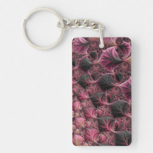 Roze fractal sleutelhanger