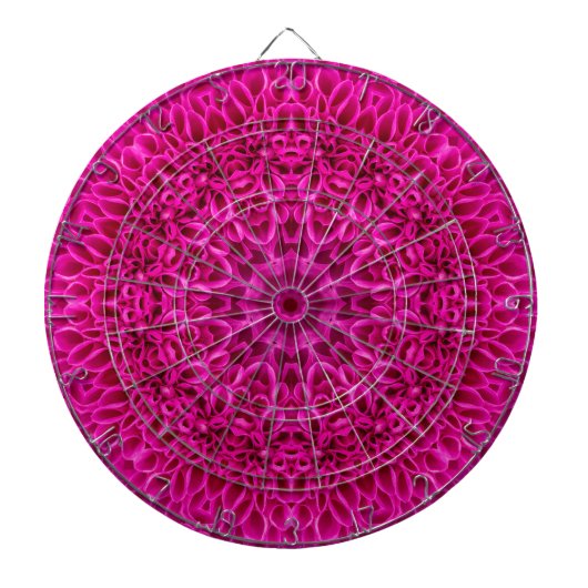 Roze  fractale Kaleidoscoop Dartbord (Voorkant)