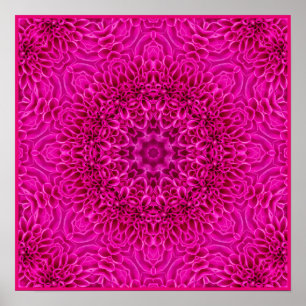 Roze  fractale Kaleidoscoop Poster