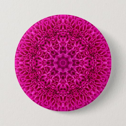 Roze fractale Kaleidoscoop Ronde Button 7,6 Cm (Voorkant)