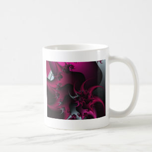 roze fractale kunst koffiemok