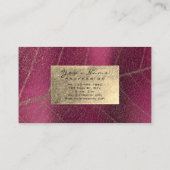 Roze frambose Sepia Gold Foil botanisch Delicaat Visitekaartje (Achterkant)