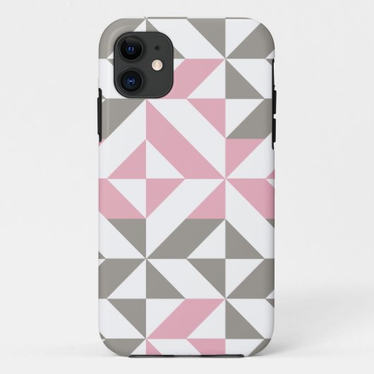 Roze frambozen en zilver Geometric ZigZag Case-Mate iPhone Case (Achterkant)