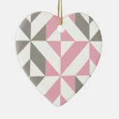 Roze frambozen en zilver Geometric ZigZag Keramisch Ornament (Rechts)