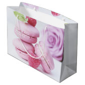 Roze frambozen macarons Frans gebak verjaardag Groot Cadeauzakje (Achterkant Gekanteld)