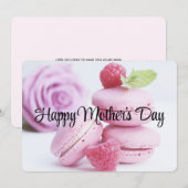 Roze frambozen macarons Moederdag Feestdagenkaart (Voorkant / Achterkant)