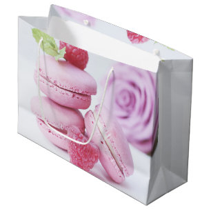 Roze frambozenmacarons Franse gebaksfoto Groot Cadeauzakje