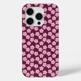 Roze Frangipani Bloem Naadloos Patroon iPhone 15 Pro Case