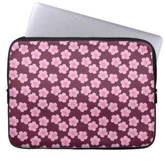 Roze Frangipani Bloem Naadloos Patroon Laptop Sleeve
