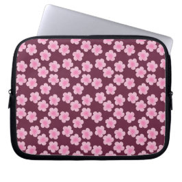 Roze Frangipani Bloem Naadloos Patroon Laptop Sleeve