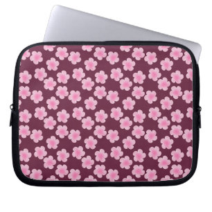 Roze Frangipani Bloem Naadloos Patroon Laptop Sleeve