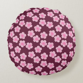 Roze Frangipani Bloem Naadloos Patroon Rond Kussen