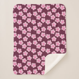 Roze Frangipani Bloem Naadloos Patroon Sherpa Deken