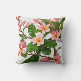 Roze Frangipani Bloemen Kussen