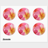Roze Frangipani Ronde Sticker (Vel)