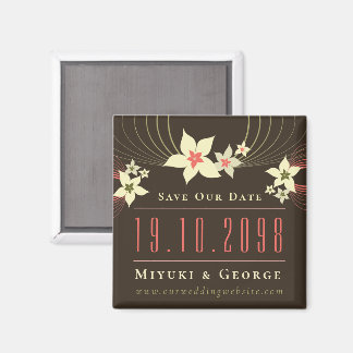 Roze Frangipani Strand Bruiloft Save The Date Magn Magneet