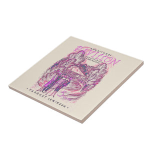 Roze  Frans Adverteren Poster evenement Tegeltje