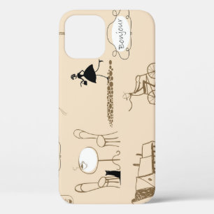 Roze Frans: Chique patroon ontwerp. iPhone 12 Hoesje