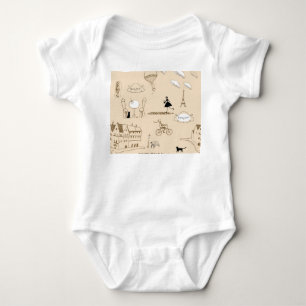 Roze Frans: Chique patroon ontwerp. Romper