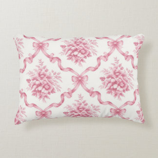 Roze Frans lint traliewerk bloemboeket rooster Accent Kussen