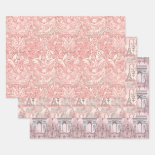  roze Frans Parisiaans design Inpakpapier Vel