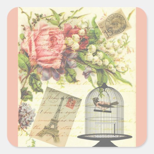 Roze Frans thema  Paris Sticker (Voorkant)