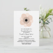 Roze Franse Anemone Bridal Shower Uitnodiging (Staand voorkant)