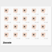 Roze Franse Anemone Bruiloft Sticker (Vel)